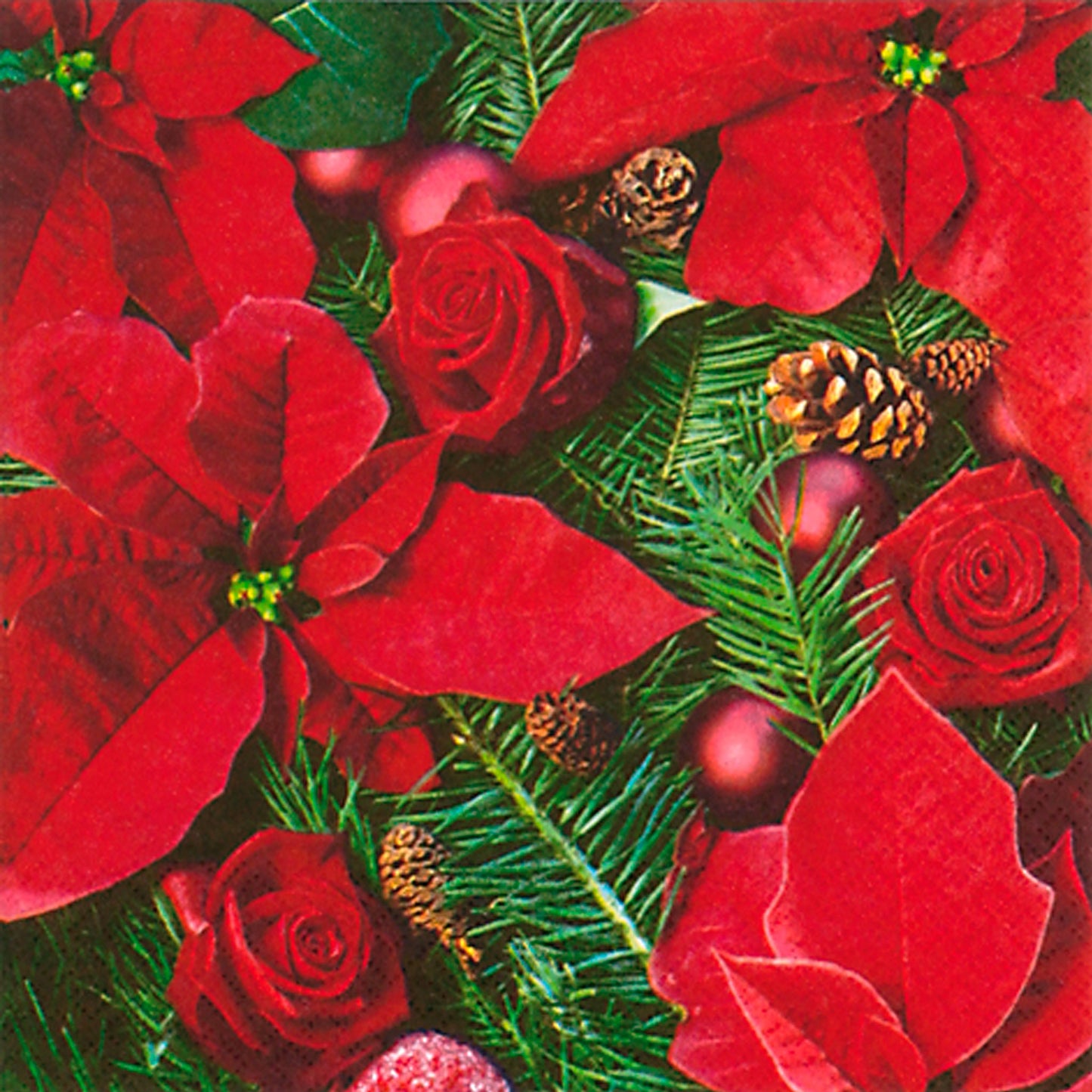 Tovagliolo fantasia 33 x 33 cm Stella di Natale 3 veli