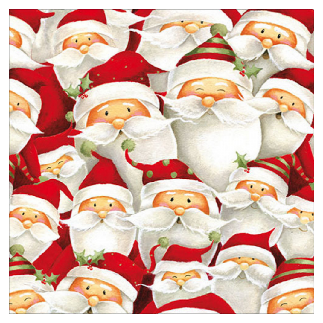 Tovagliolo fantasia 33 x 33 cm Babbo Natale divertente
