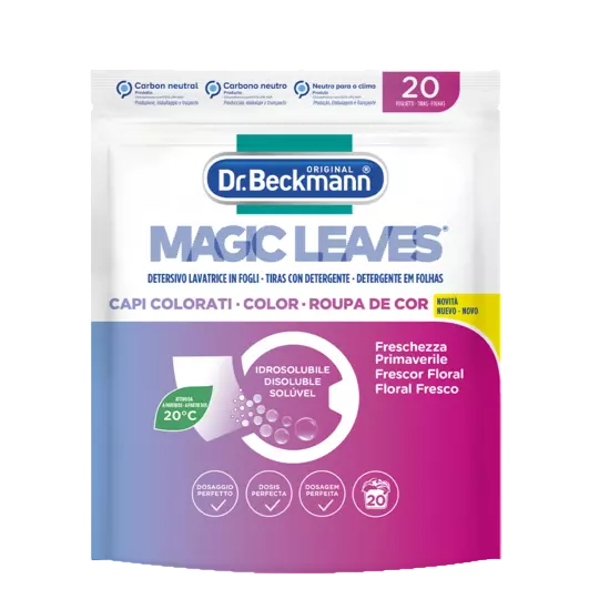 Dr. Beckmann MAGIC LEAVES Detersivo Lavatrice in fogli CAPI COLORATI