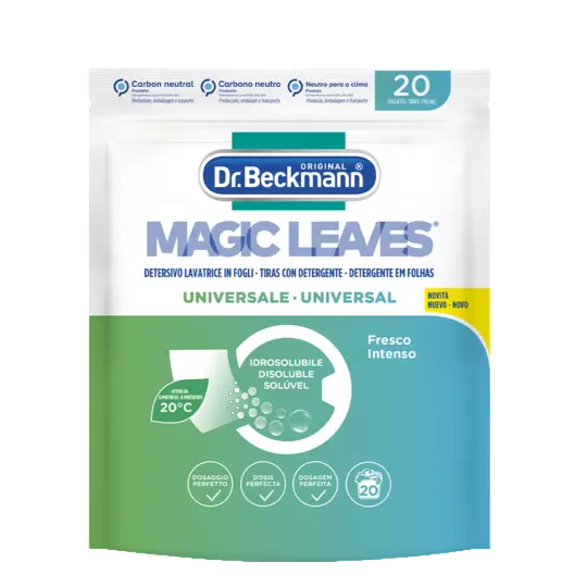 Dr. Beckmann MAGIC LEAVES Detersivo Lavatrice in fogli UNIVERSALE