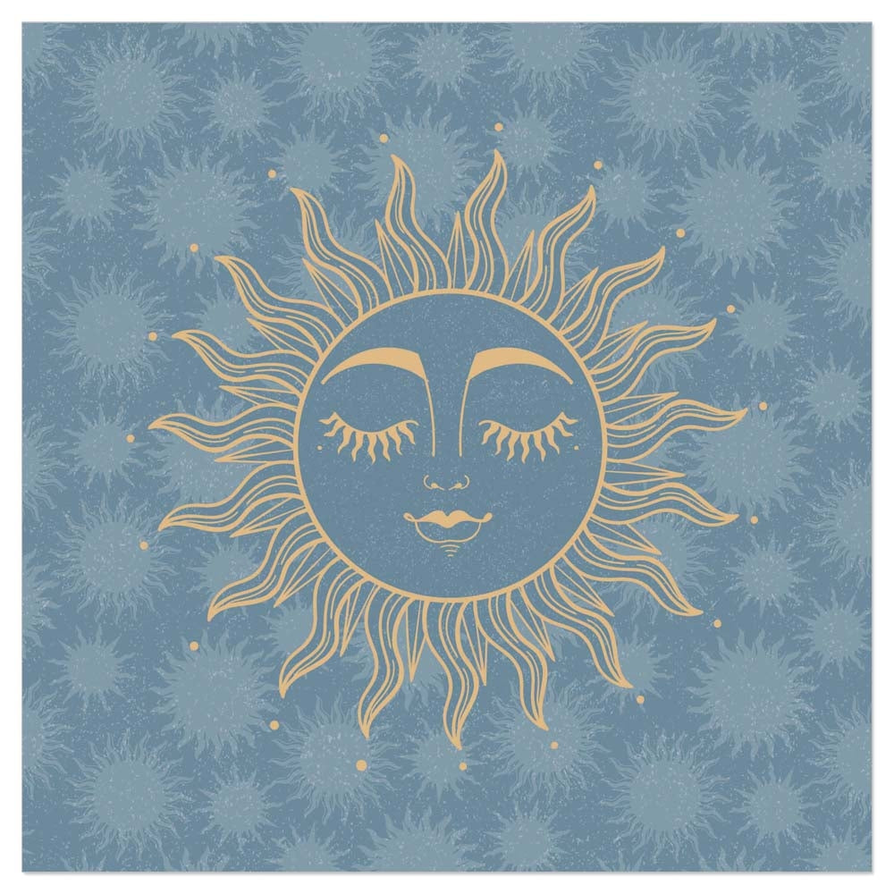 Tovagliolo fantasia 3 veli 33x33 cm Sole dorato blu