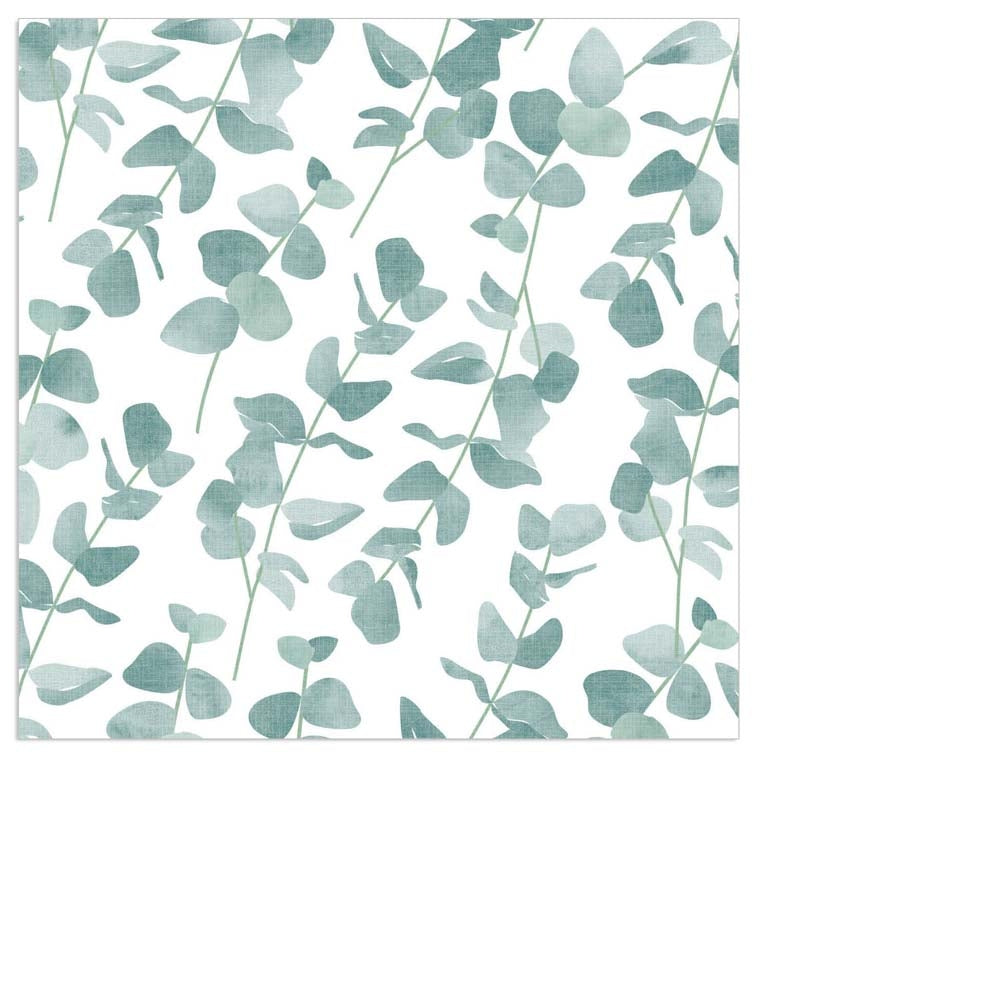 Tovagliolo fantasia 3 veli 25x25 cm Eucalipto bianco