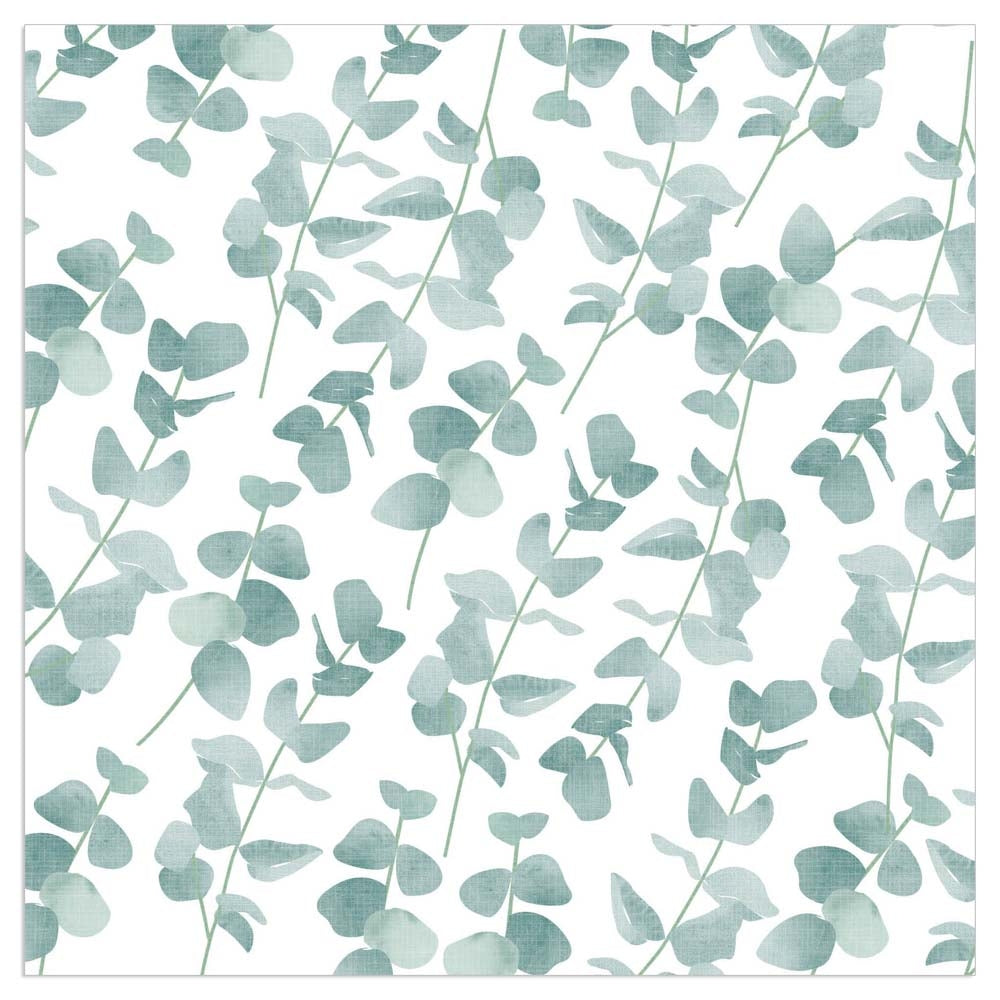 Tovagliolo fantasia 3 veli 33x33 cm Eucalipto bianco