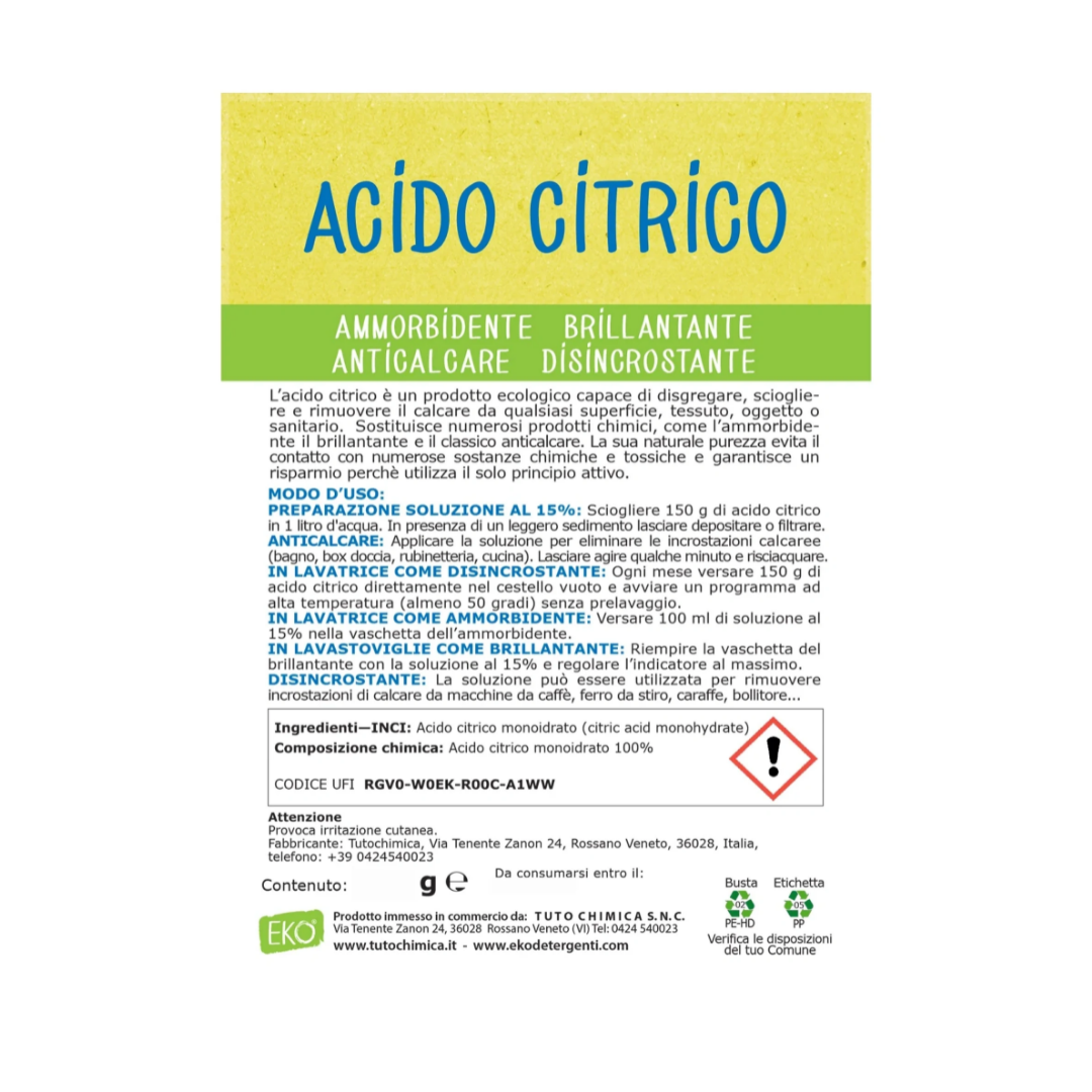 Acido Citrico Monoidrato 1kg