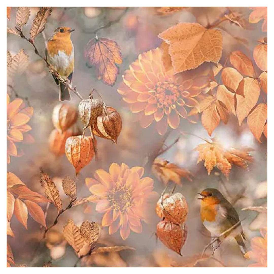 Gemusterte Serviette 33 x 33 cm Immergrüne Bäume 3-lagig