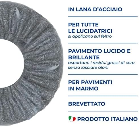 Discolux Dischi Lana Acciaio Autoadesivi 3pz - Ricambio Lucidatrice Pavimenti