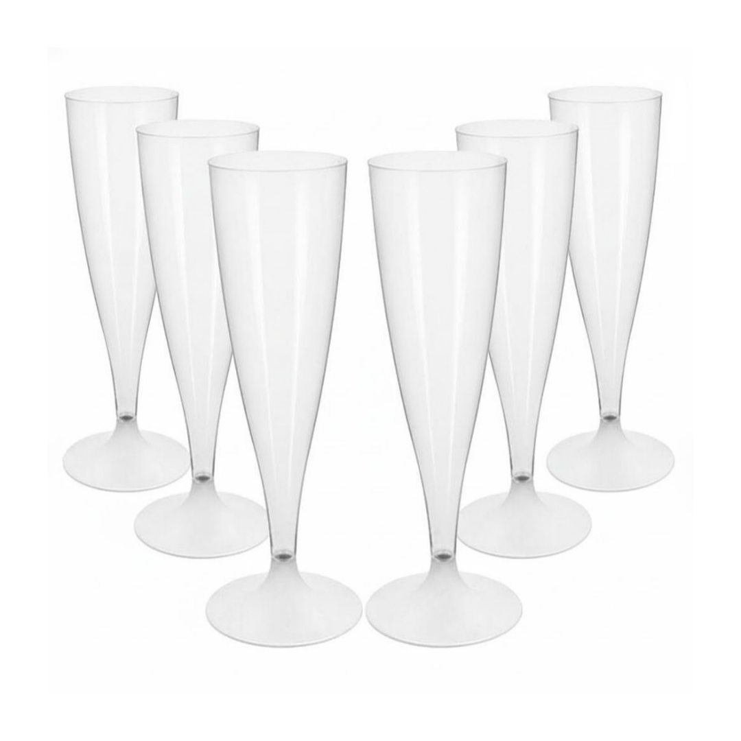 Transparente Champagnerglasflöten, 6 Stück