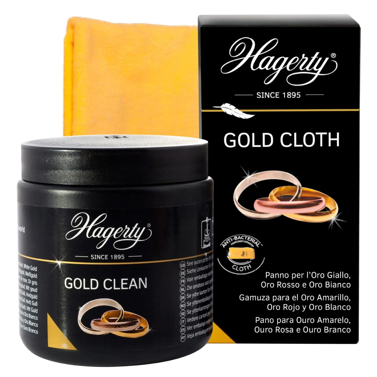 Hagerty Gold Clean & Gold Cloth pflegt Goldschmuck