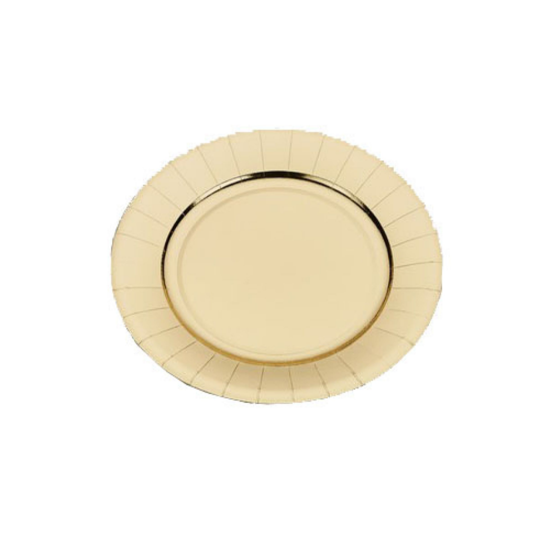 Dessertteller aus goldenem Papier, 10 Stück, Durchmesser 18