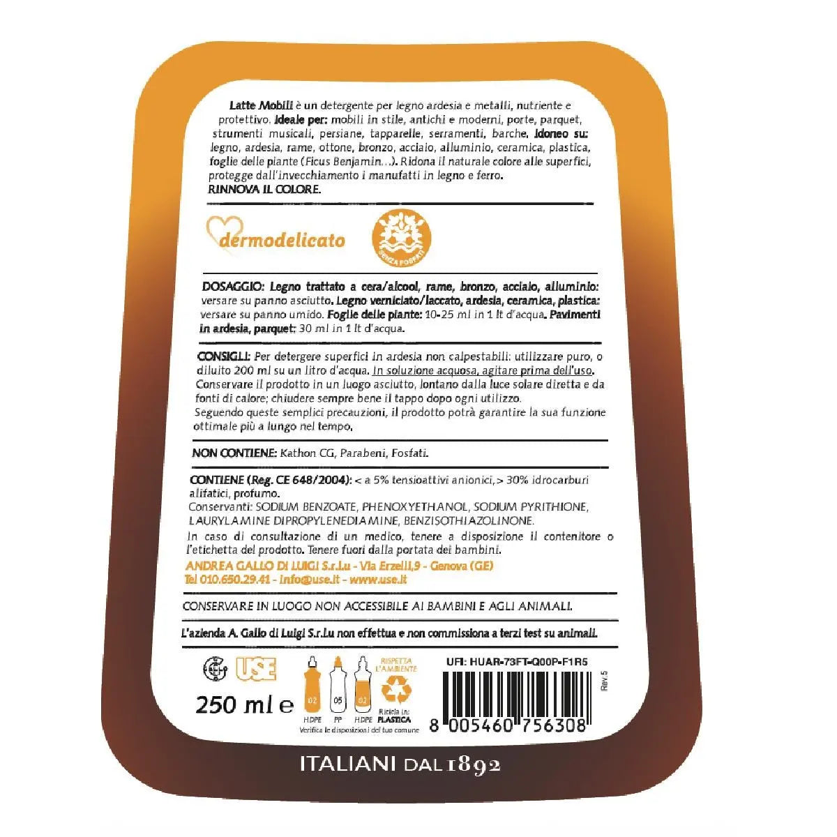 Verwenden Sie Möbelreinigungsmilch 250 ml