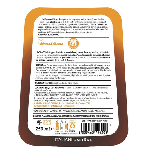 Verwenden Sie Möbelreinigungsmilch 250 ml