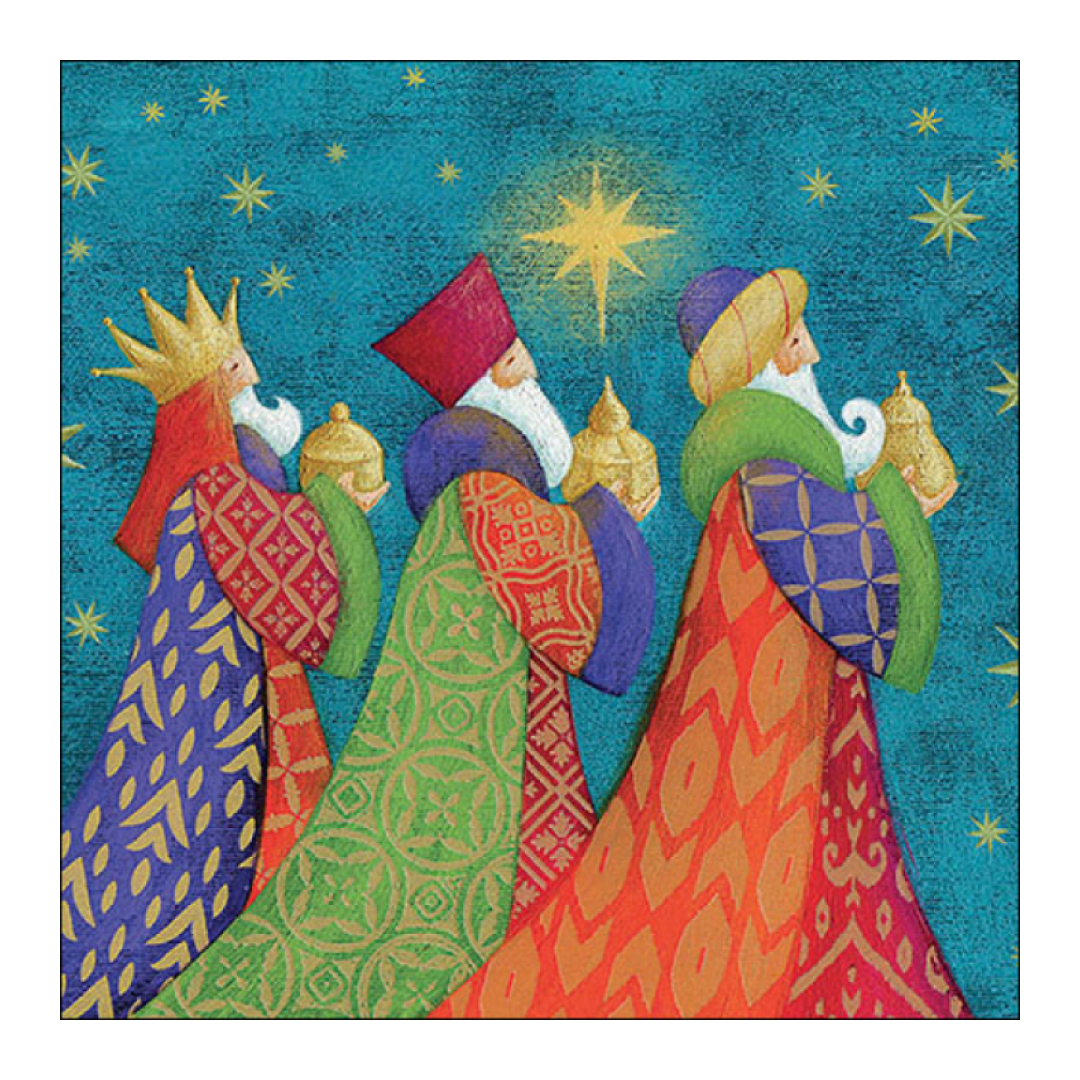 Tovagliolo fantasia 33 x 33 cm Tre Re Magi 3 veli