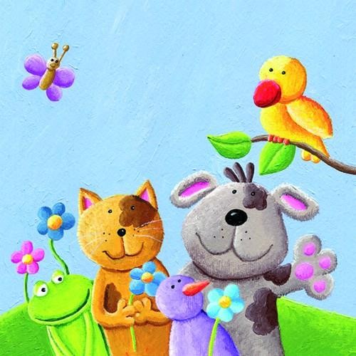 Gemusterte Serviette 33 x 33 cm Best Friends 3-lagig