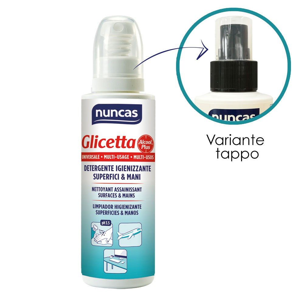 Glicetta Alcool Plus Desinfektionsmittel für Oberflächen und Hände außerhalb des Hauses, 100 ml