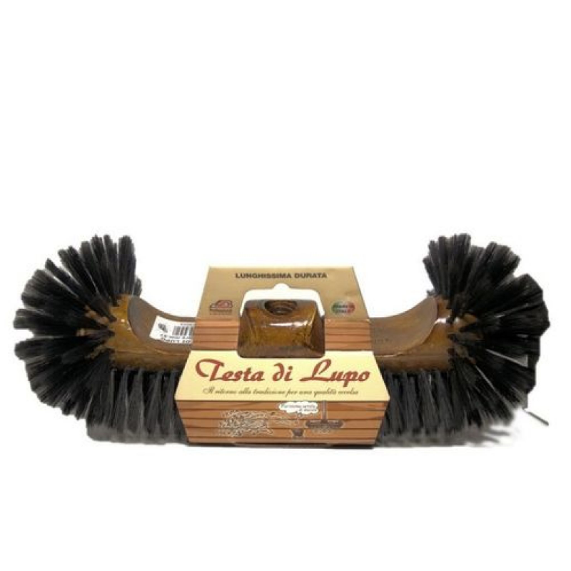 Kibros Scopa Telescopica Testa Di Lupo 5,50m Con 2 Spazzole Ø180mm – Setole Morbide E Dure