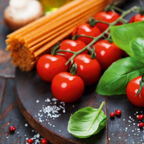 Tovagliolo fantasia 33 x 33 cm Spaghetti e pomodori 3 veli
