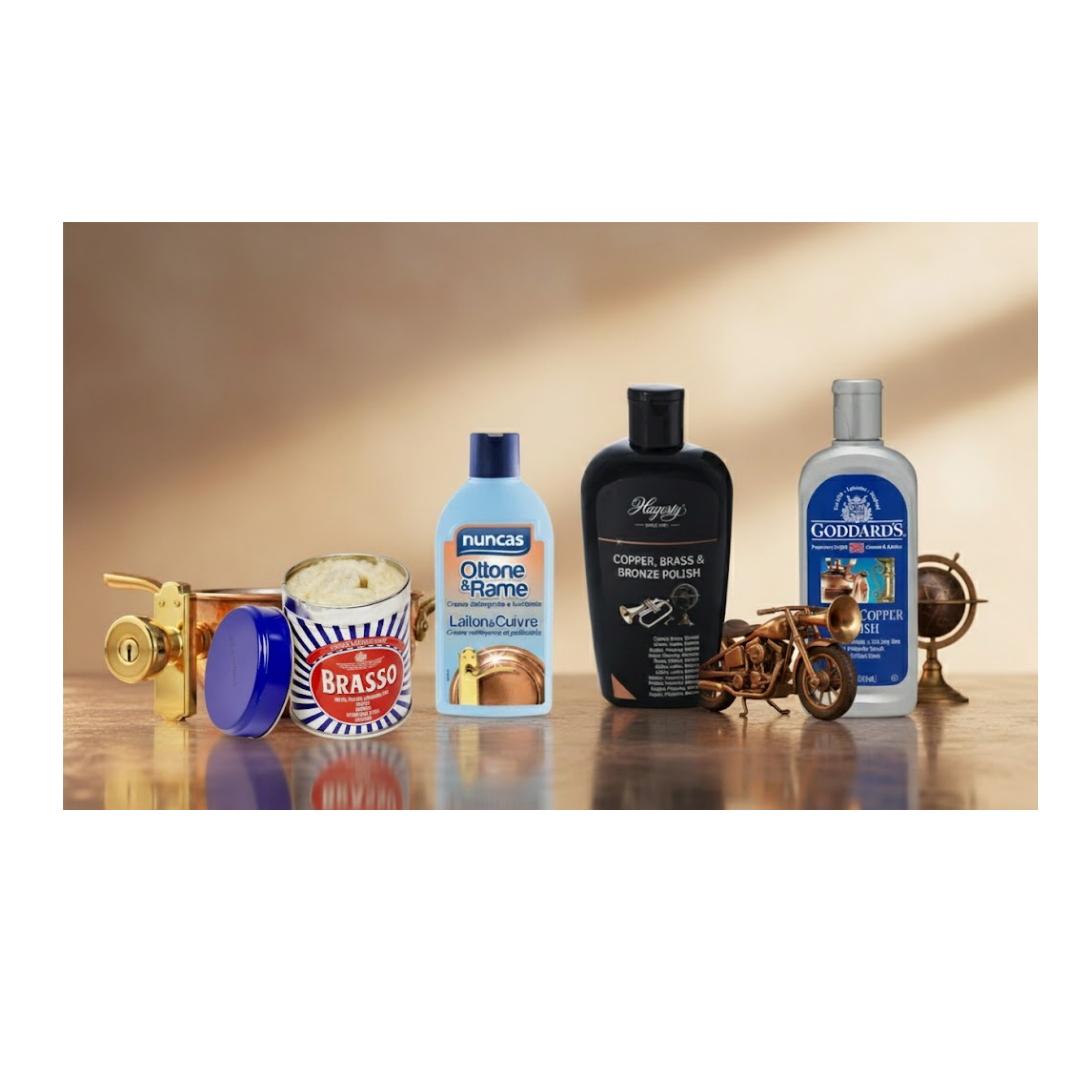 Collezione Ottone, Rame e Bronzo - Creme e ovatte lucidanti professionali per metalli pregiati