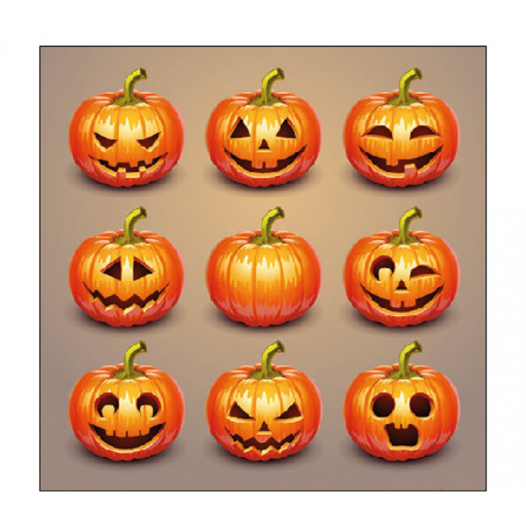 Tovagliolo fantasia 25 x 25 cm Zucche di Halloween