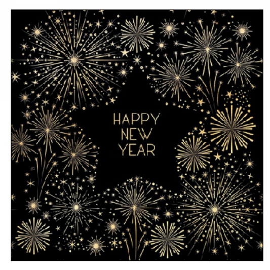 Tovagliolo fantasia 25 x 25 cm Golden New Year