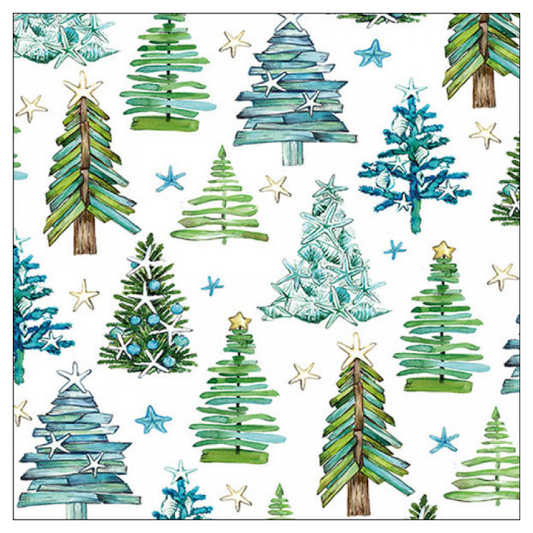 Tovagliolo fantasia 33 x 33 cm Alberi di Natale