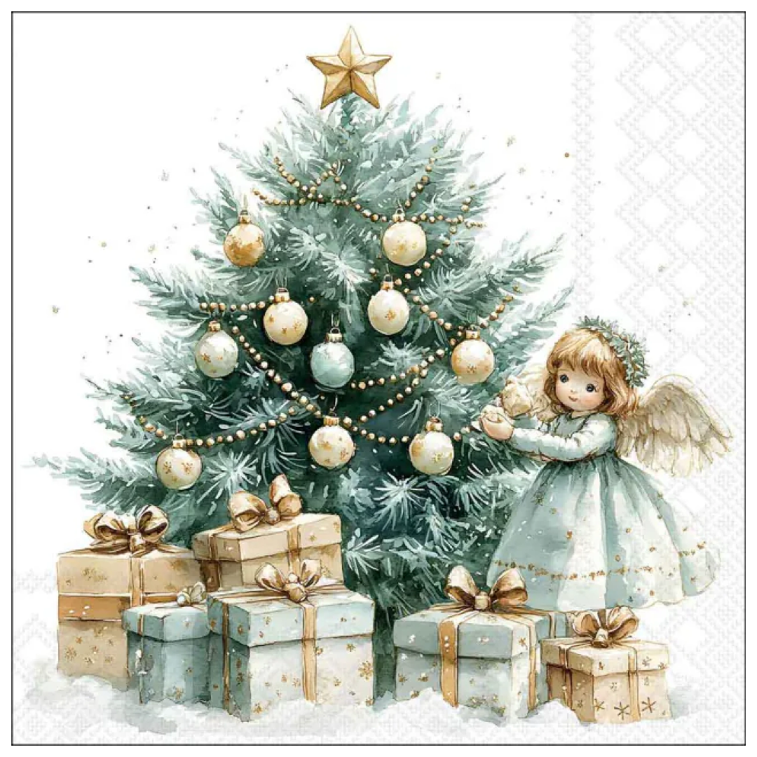 Tovagliolo fantasia 33 x 33 cm Fata di Natale