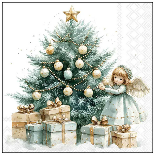 Tovagliolo fantasia 33 x 33 cm Fata di Natale