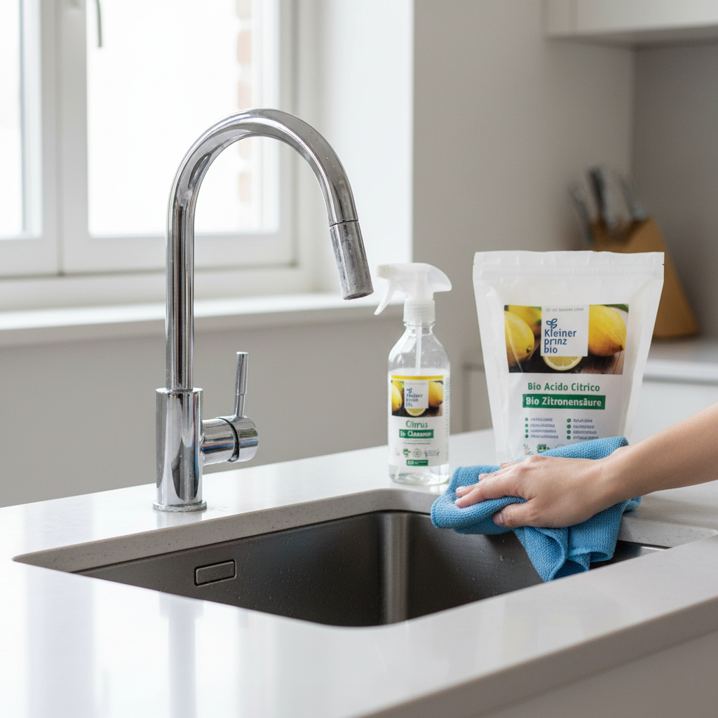 Acido Citrico anticalcare rubinetto con prodotto originale