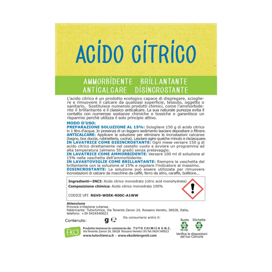 Acido Citrico Monoidrato 1kg