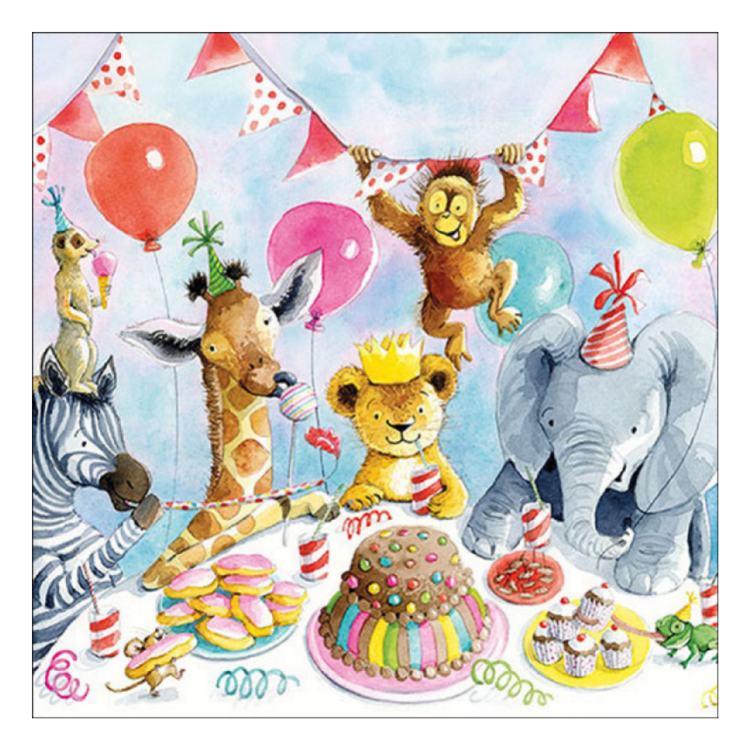 Tovagliolo fantasia 33 x 33 cm Animal Party 3 veli