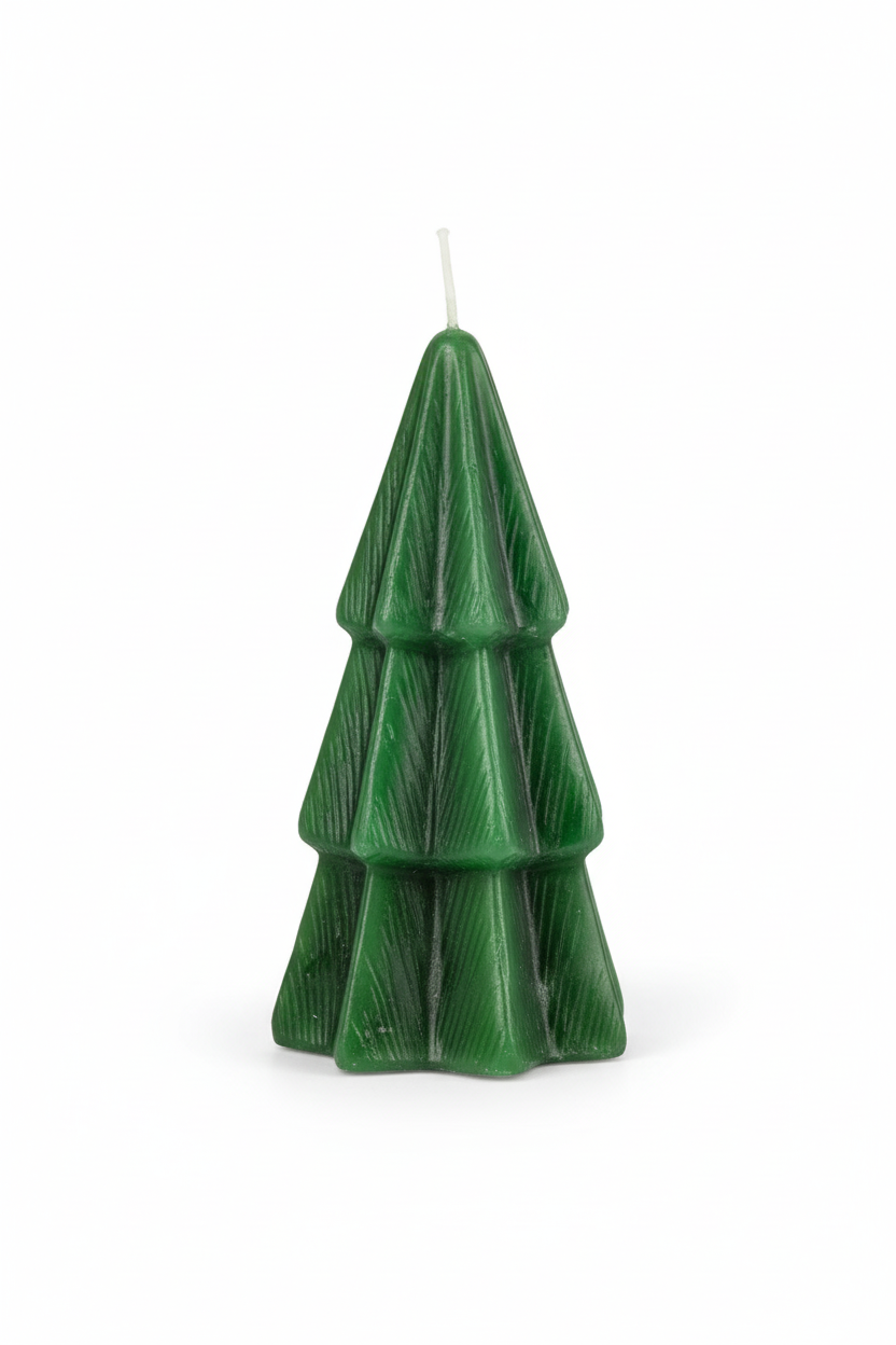 Candela Abete Verde Large Sfondo Bianco