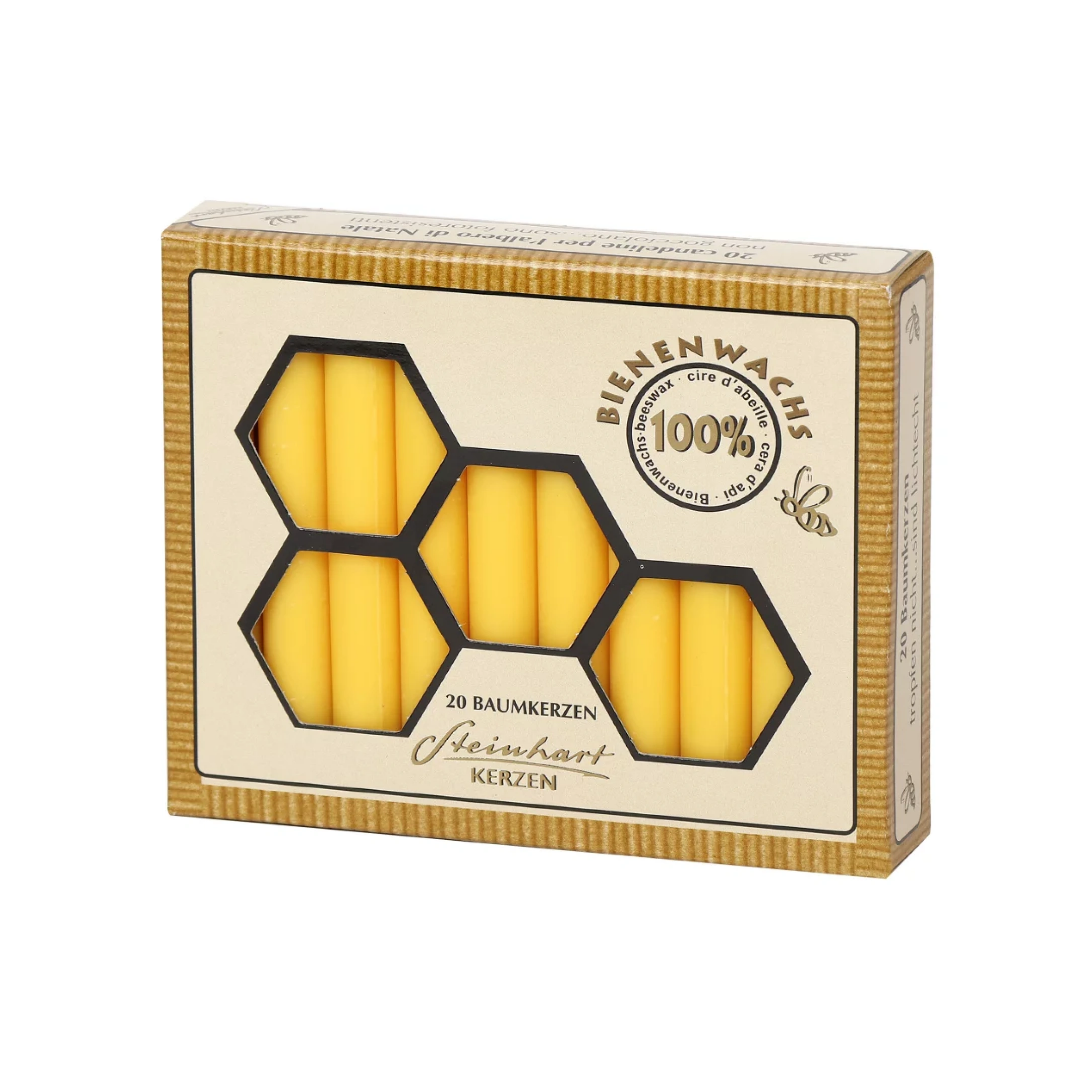 Candele per albero di Natale 100% pura cera d'api 95/13 mm 20 pezzi