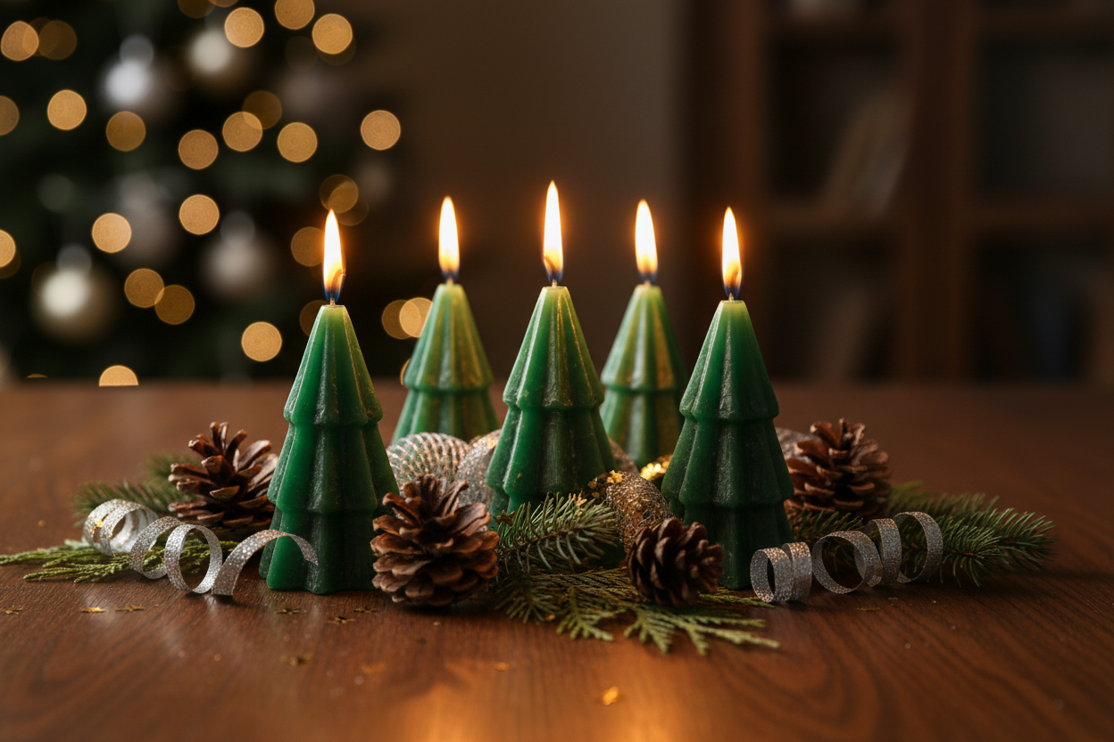 Composizione Candele Abete Verde