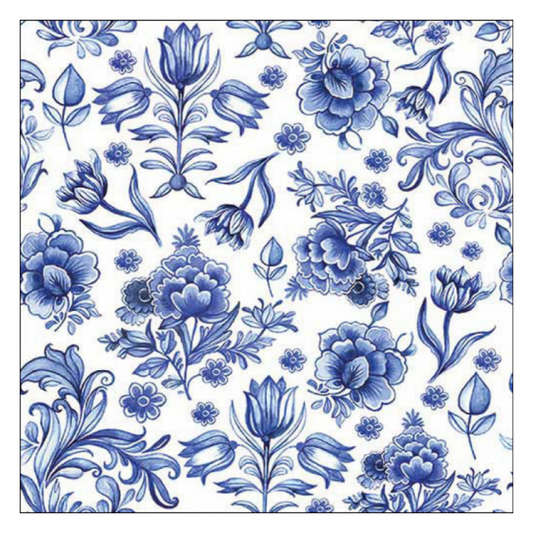 Gemusterte Serviette 33 x 33 cm. Blaue 3-lagige Dekorationen