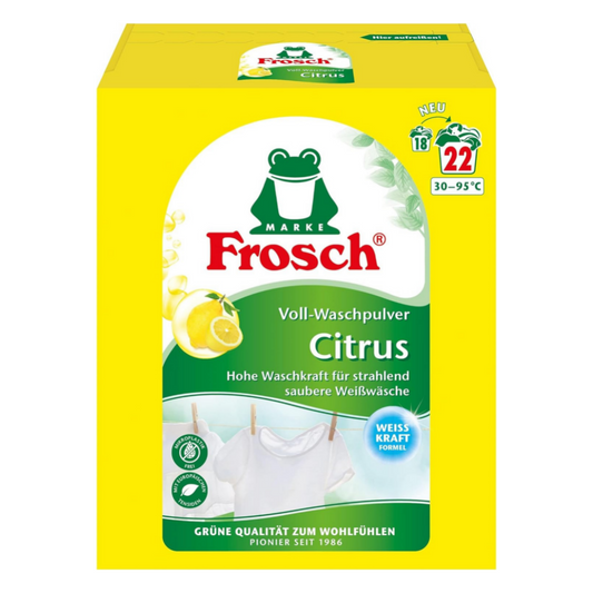 Frosch Waschmaschinenpulver Citrus – mit Zitrusextrakten für Weiße
