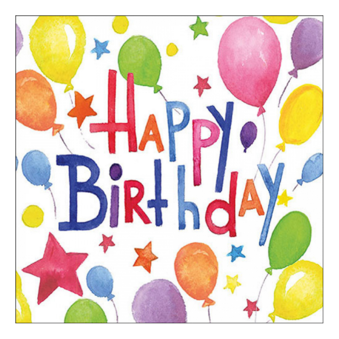 Tovagliolo fantasia 33 x 33 cm Happy birthday colorato 3 veli