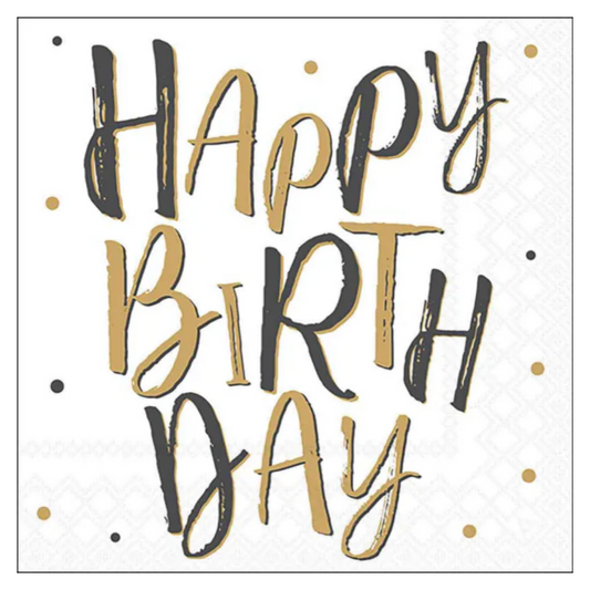 Gemusterte Serviette 33 x 33 cm 3-lagig goldfarbenes Palmblatt