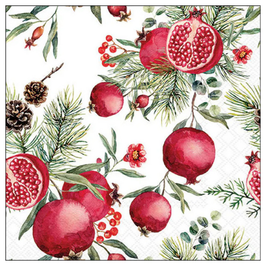 Tovagliolo fantasia 33 x 33 cm Melograni 3 veli