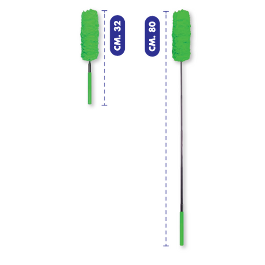 Spolverino Telescopico Allungabile 32-80cm - Cattura Polvere Lavabile