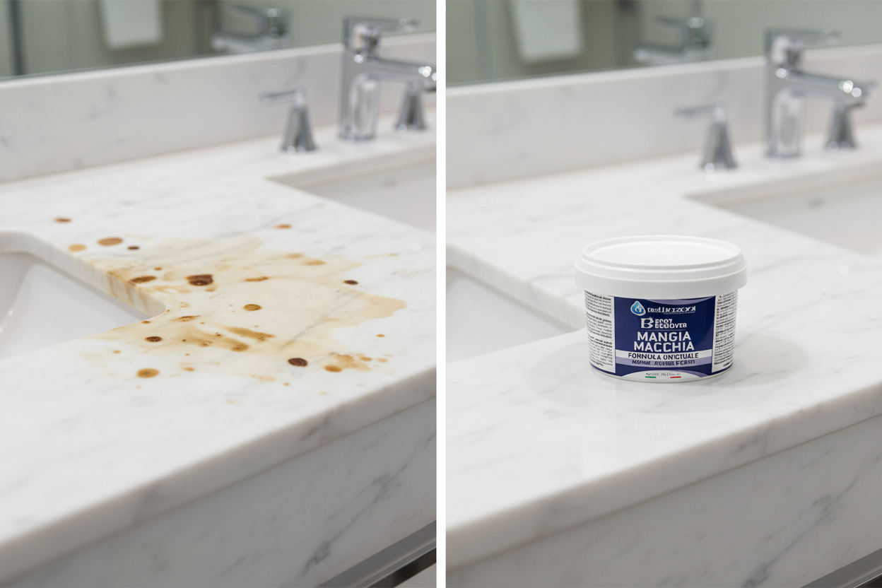 Prima e dopo con prodotto originale