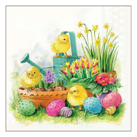 Gemusterte Serviette 33 x 33 cm Magnolie in Blüte 3-lagig