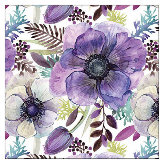 Tovagliolo fantasia 33 x 33 cm Sogno Viola 3 veli