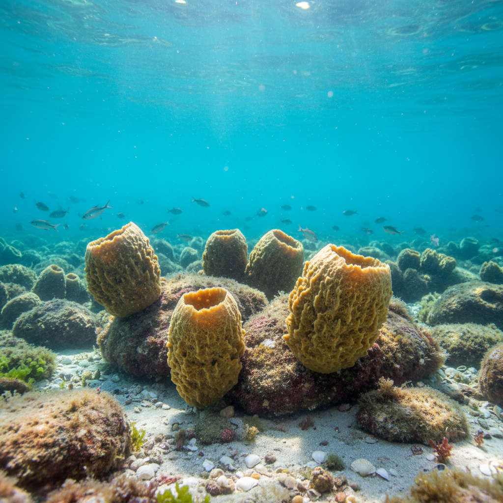 Spugne naturali nei fondali marini