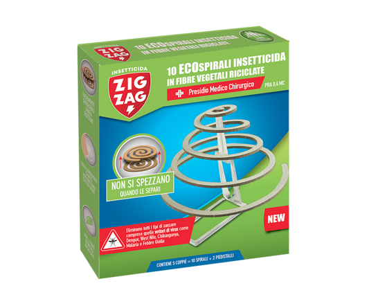 Zig Zag Ecospirali Insetticida in fibre vegetali