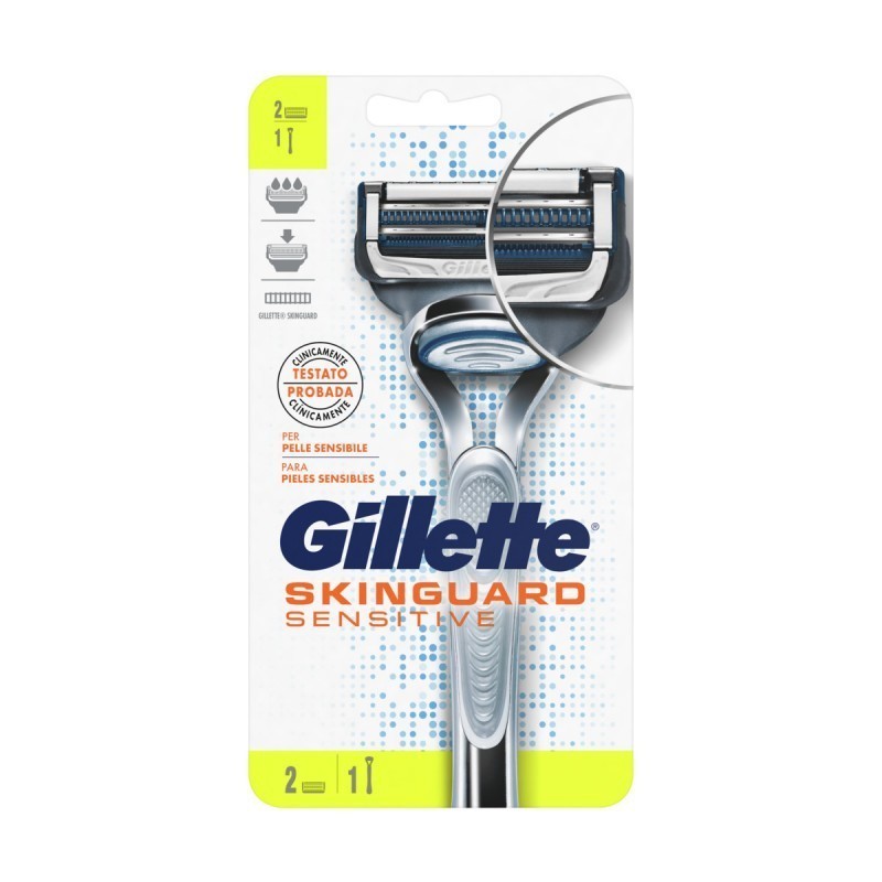 Gillette Skinguard Sensitive 2Up - 1 Lama Rasoio + 2 Ricariche